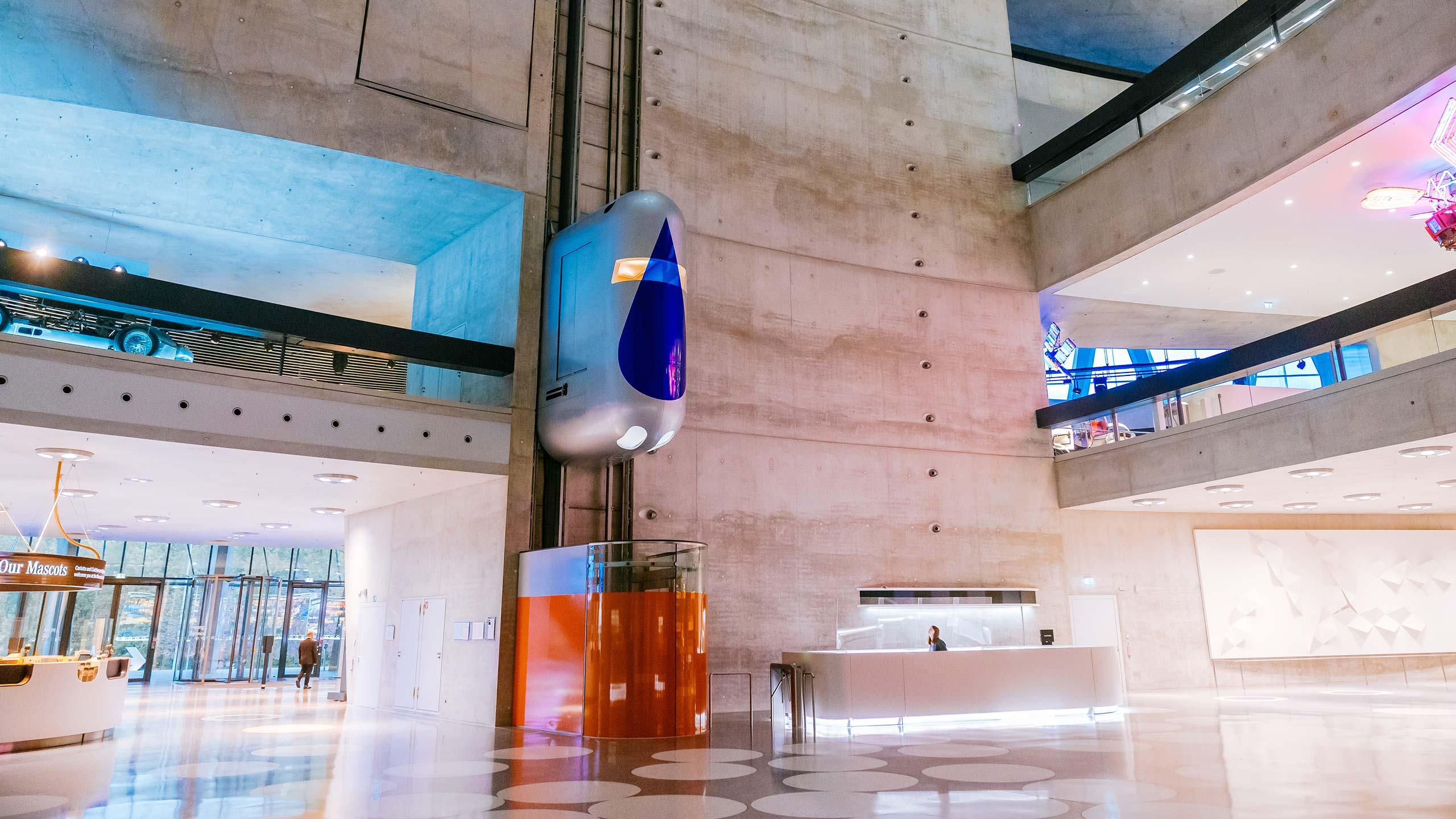 The visitor lifts at the Mercedes-Benz Museum