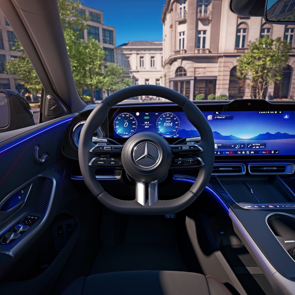 2026 Mercedes-Benz C-Class AMG Performance steering wheel detail