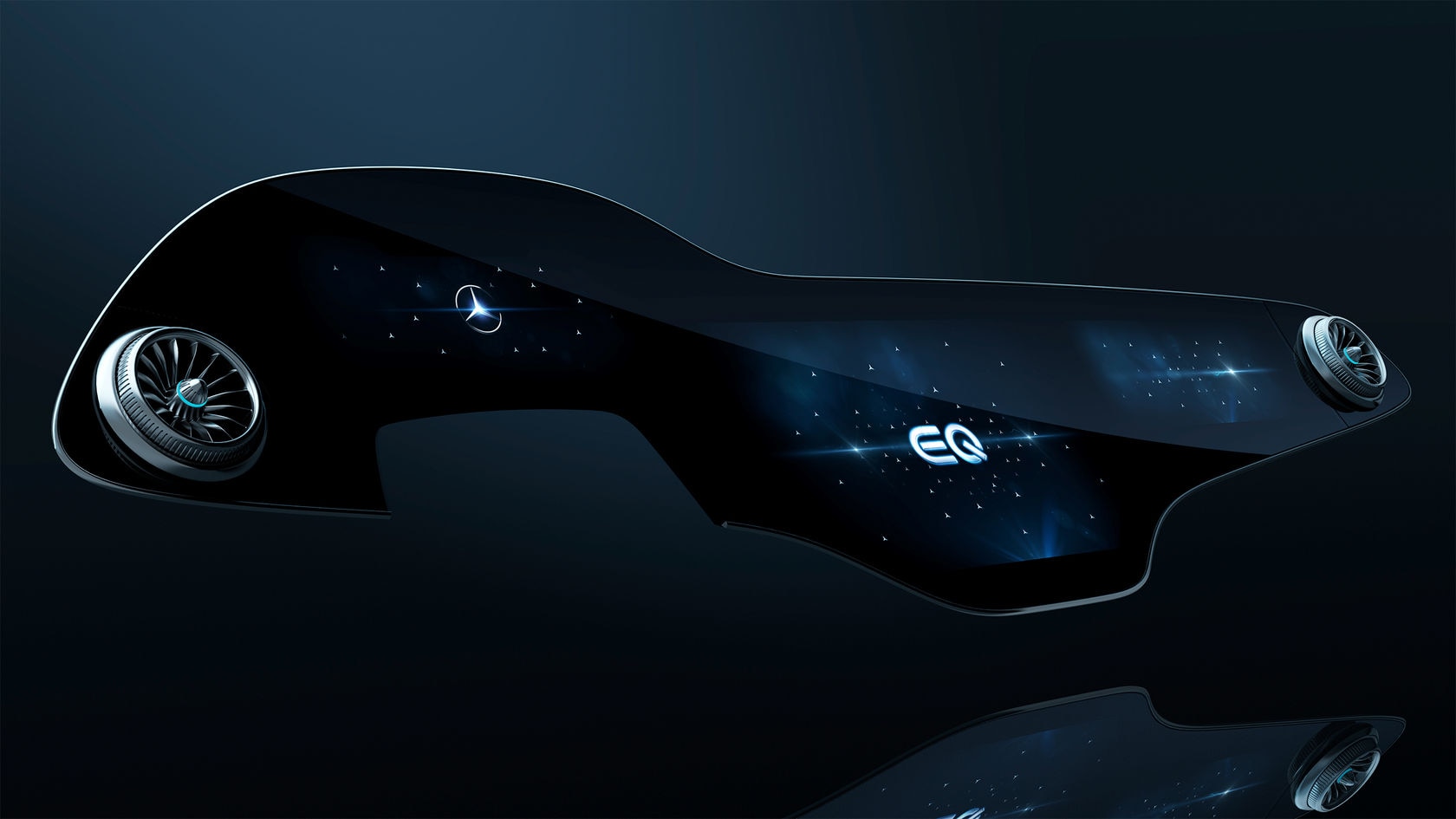Mercedes Benz EQS with unique MBUX Hyperscreen